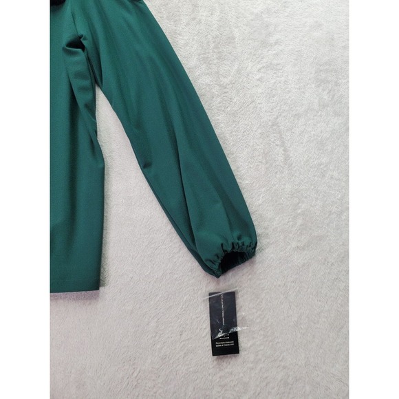INC International Concepts Blouse Top Womens Size XS Green Cold Shoulder Sleeve - Picture 5 of 12